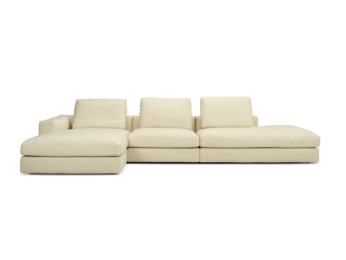 Beżowa sofa modułowa z szezlongiem