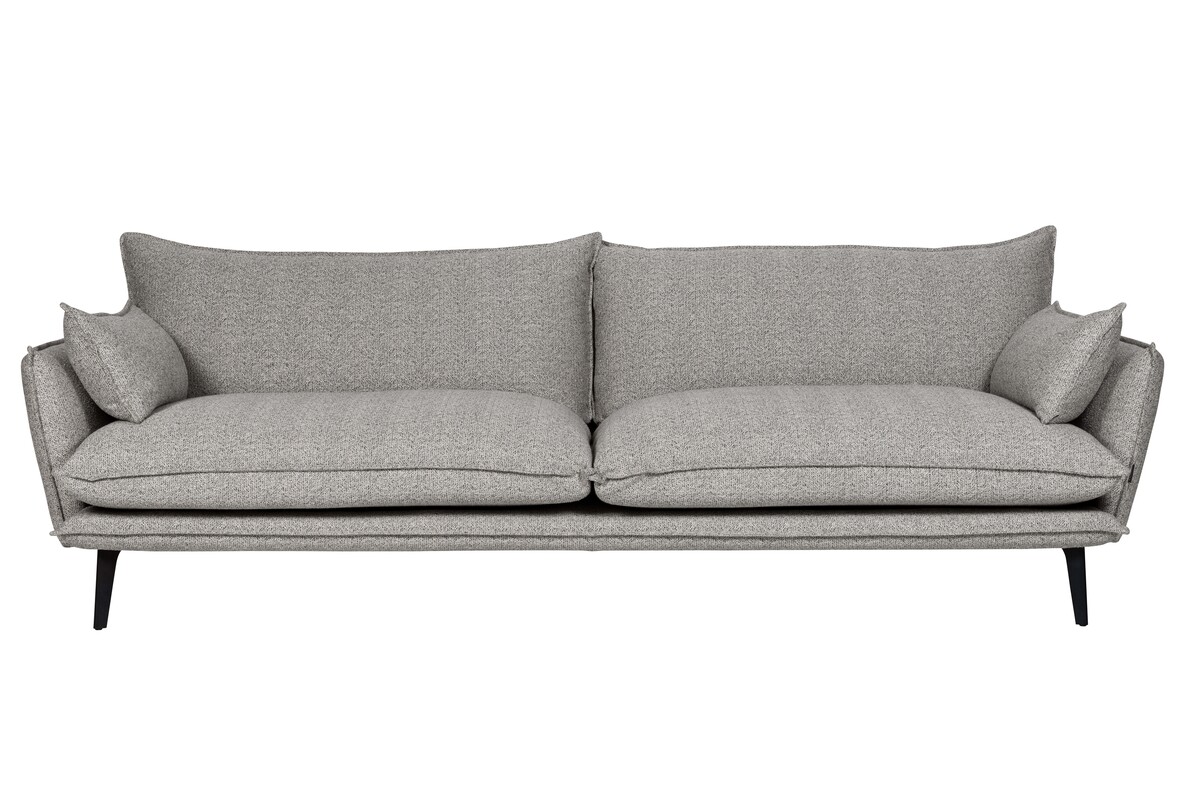 Lennon sofa 3-osobowa ze szwem francuskim, na metalowych nogach 