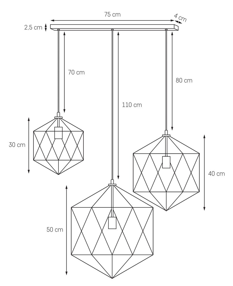 Lampa trzypunktowa nad stół