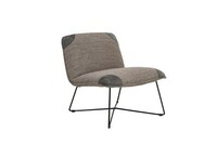 Fly Armchair fabric+leather melange antracit nubuck dark grey_ Fly black Chrome side