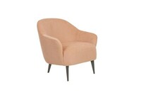 Paloma Armchair_ evita salmon_ Paloma brsh Black Chrome