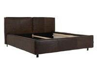 Vesta bed 180x200 bergamo chestnut  metal legs side